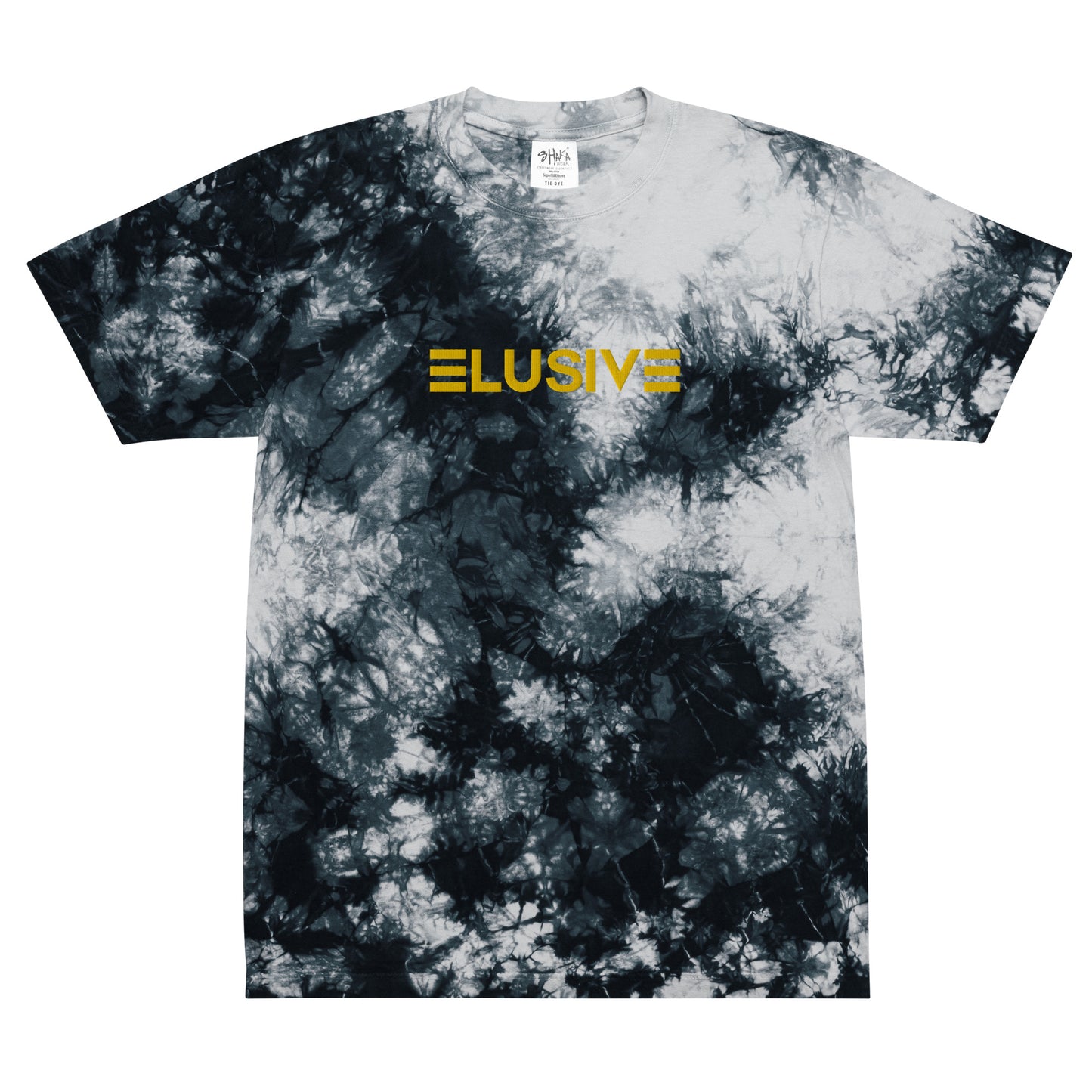 Oversized Elusive yellow stitched tie-dye t-shirt